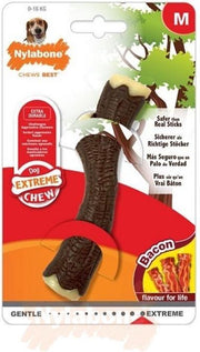 Nylabone Extreme kauwbot houten stok met baconsmaak - Medium