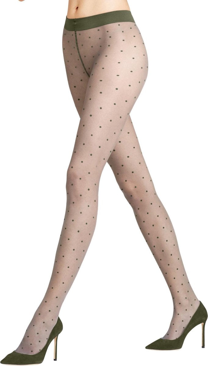 FALKE Fantasiepanty Dots 40685 - Groen 7657 forest Dames - Maat XL