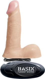 Pipedream Basix Rubber Works realistische dildo VibratingDongkin beige - 6 inch