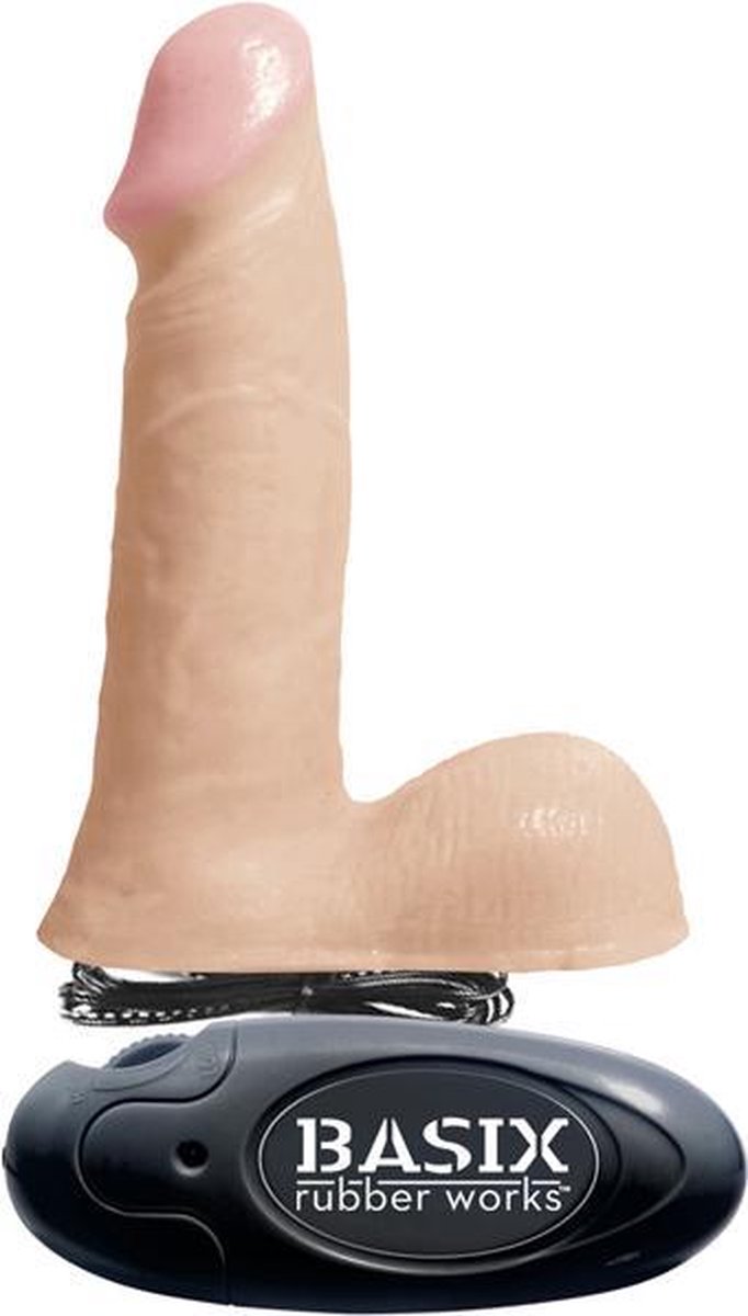 Pipedream Basix Rubber Works realistische dildo VibratingDongkin beige - 6 inch