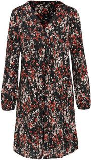 Cassis - Jurk met bloemenprint - Roodbruin