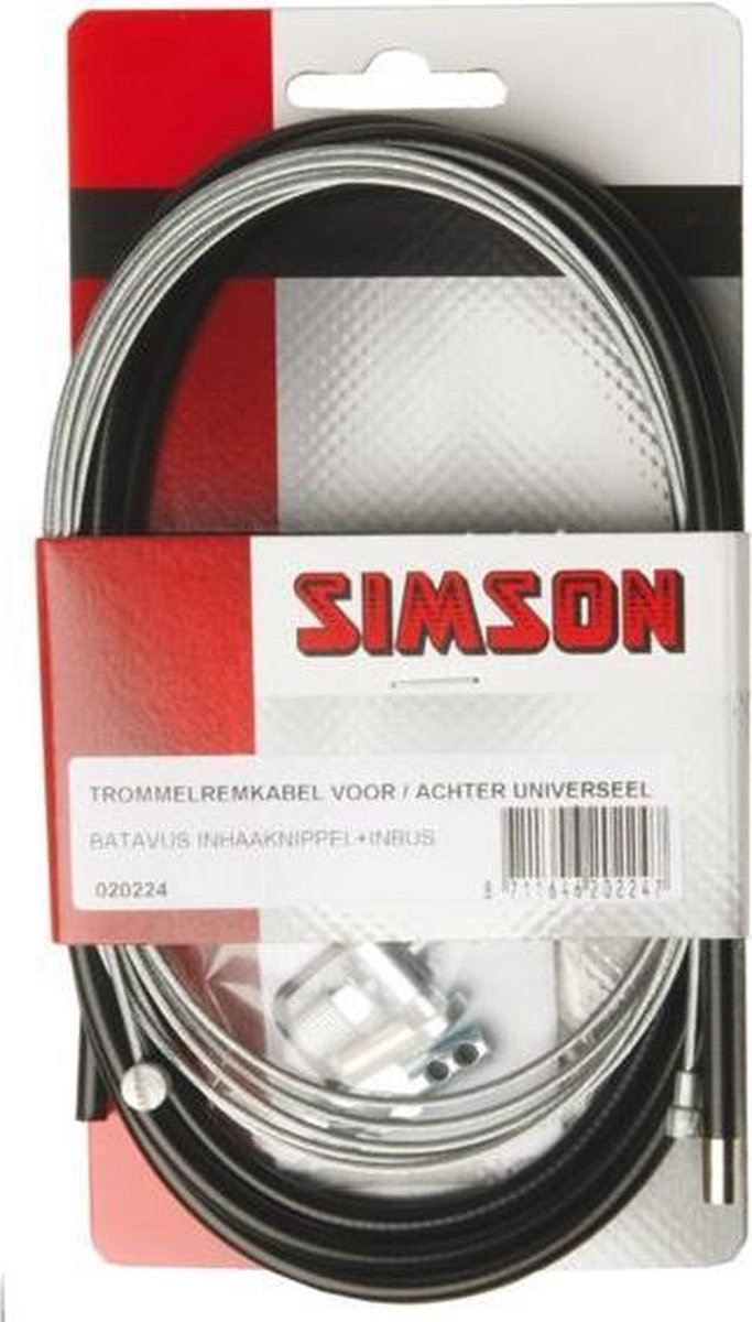 Kabelset rem simson trommel inhaak compleet zwart 020224 - ZWART