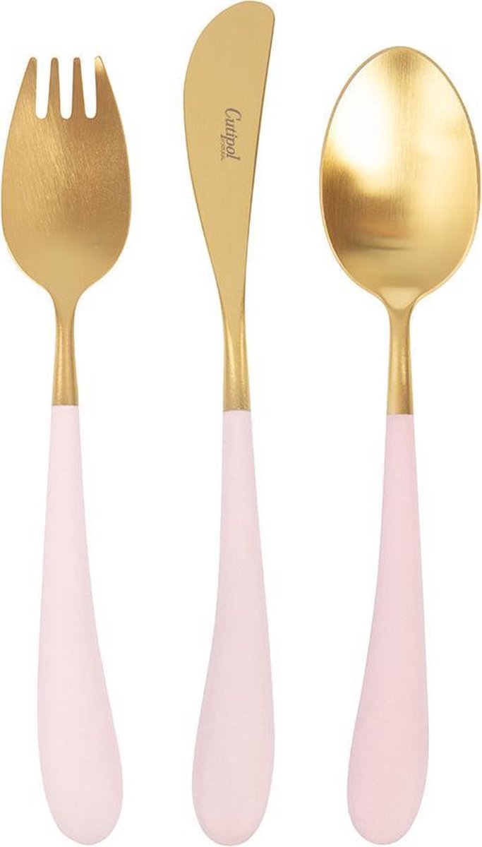 Kinder bestekset Alice – Mat Goud-Roze // Cutipol
