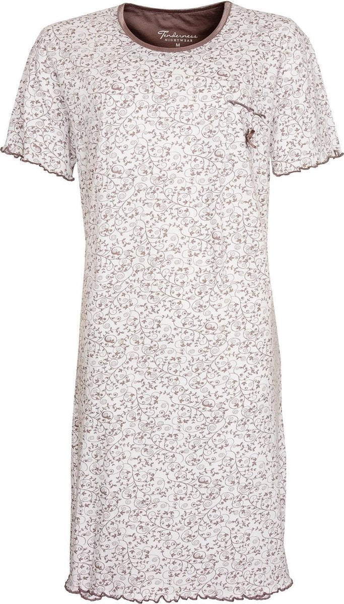 Tenderness Dames nachthemd Bruin TENGD1001A Maten: XXL