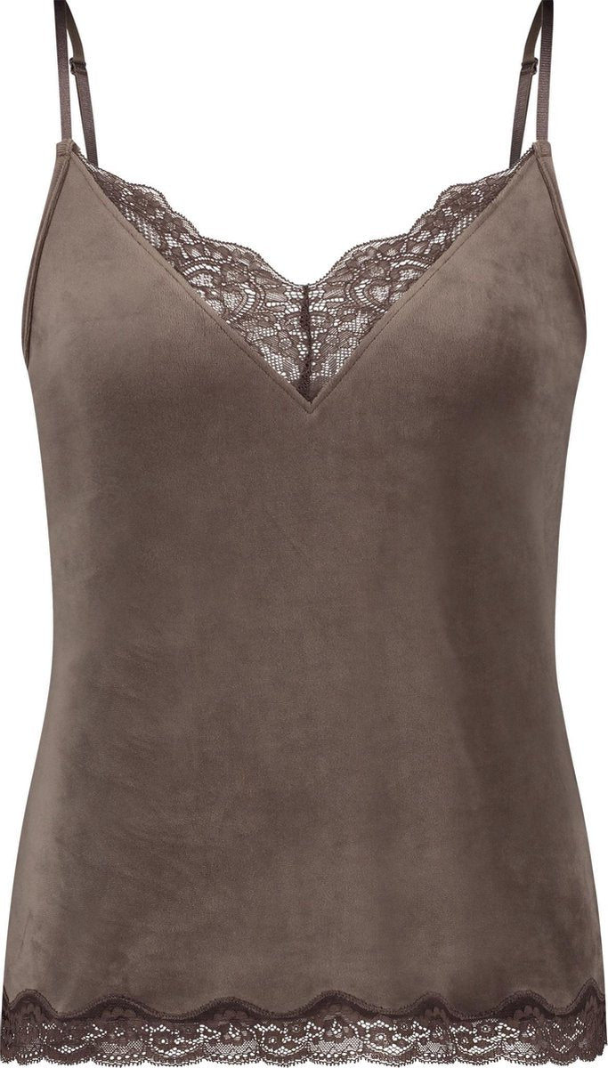 Hunkemöller Dames Cami Velours Lace - maat S