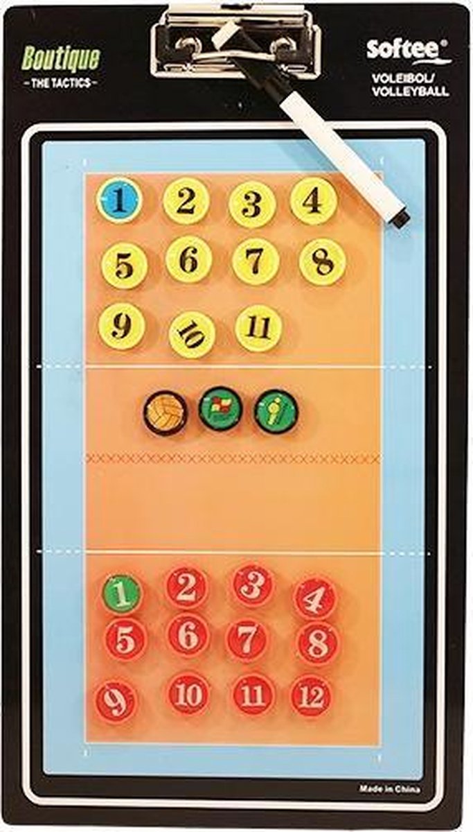 Tactiekbord Clip | Magnetisch | Volleybal Tactiekbord | Coachbord  | 35 x 20 cm