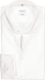 Seidensticker Shaped Fit overhemd button-down - wit - Strijkvrij - Boordmaat: 39