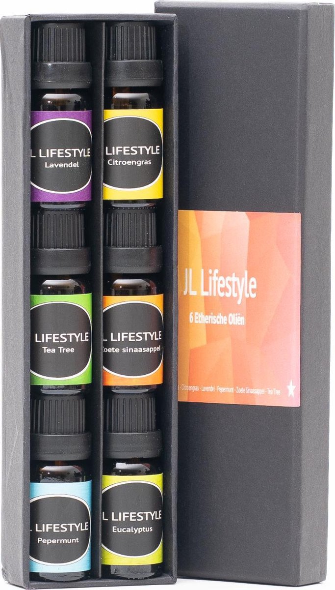 JL Lifestyle chi essentiële oliën set 6 stuks geschikt voor aroma diffuser