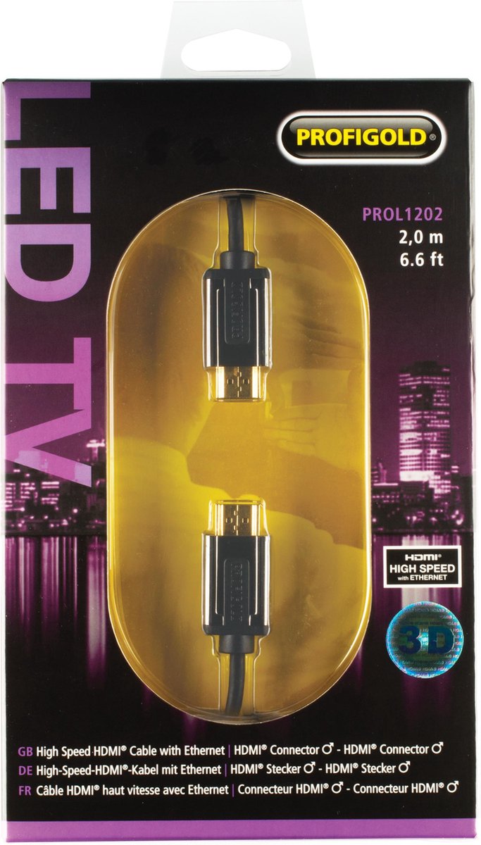 Profigold LED TV hoge kwaliteit HDMI kabel versie 1.4 - 2 meter