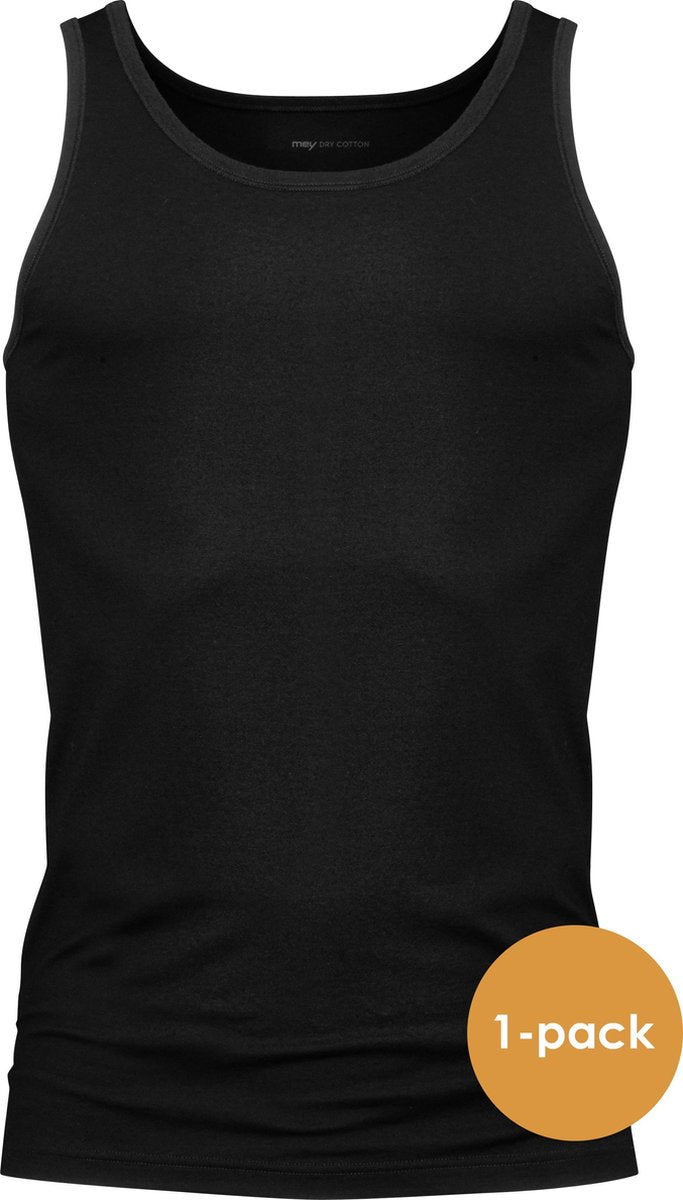 Mey Dry Cotton athletic shirt (1-pack) - heren singlet - zwart -  Maat: 3XL
