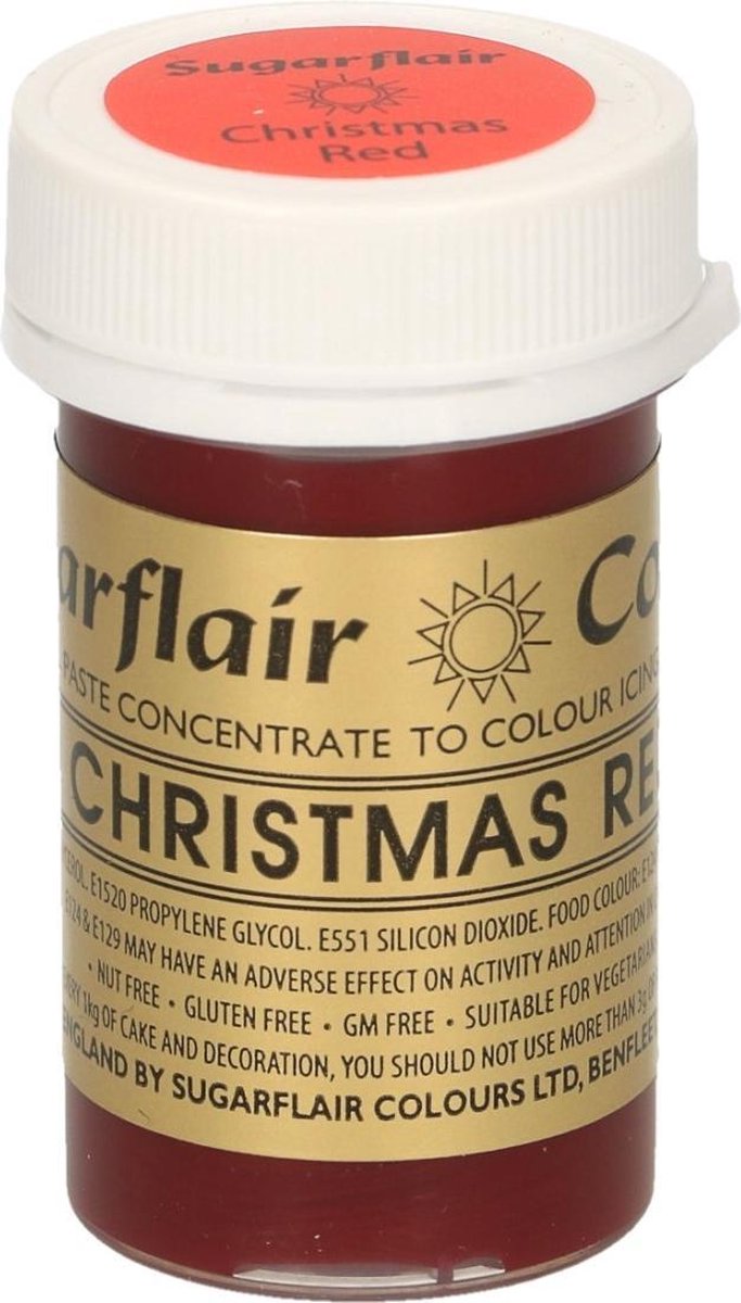 Sugarflair Eetbare Kleurstof Pasta - Kerstrood - 25g