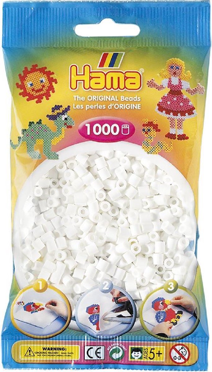 Hama 207-01 Bag 1000 Beads White