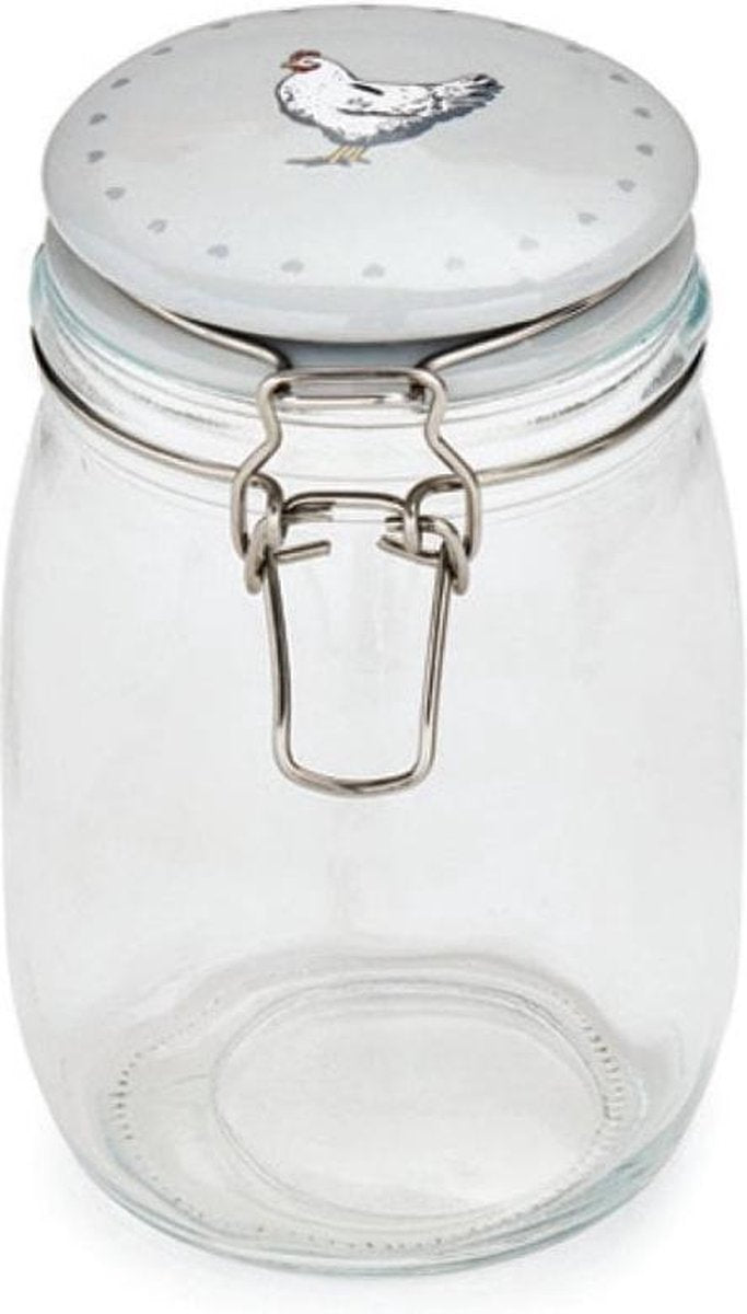 Cooksmart Voorraadpotten glas Farmers Kitchen -1 ltr. / Grijs