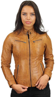 Versano Tulsa Leren Dames Bikerjack Dames Jas M - Cognac