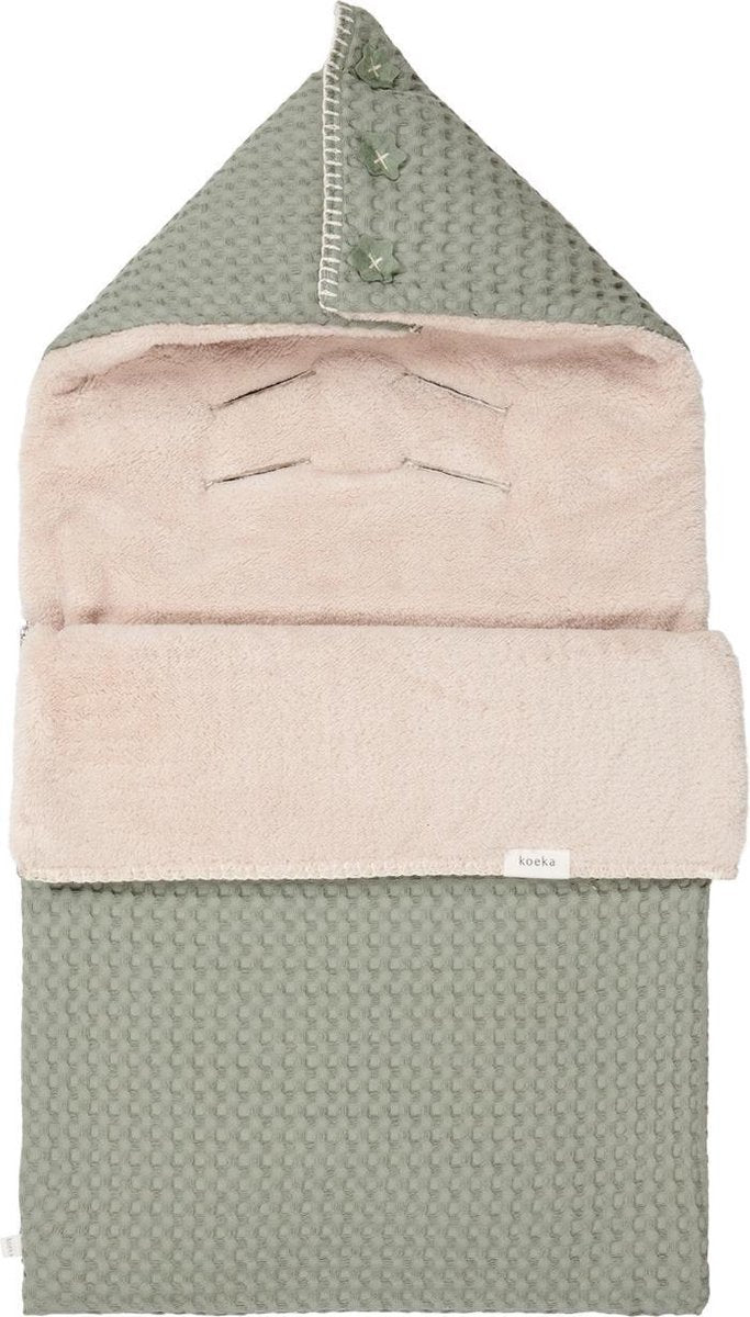 Koeka Voetenzak wafel/teddy Oslo 0+ (3 punts) - shadow green/soft sand
