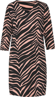 Cassis - Rechte jurk met zebraprint - Roze