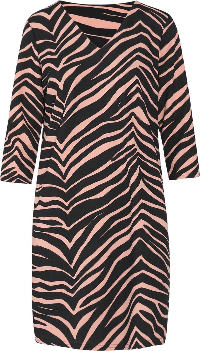 Cassis - Rechte jurk met zebraprint - Roze
