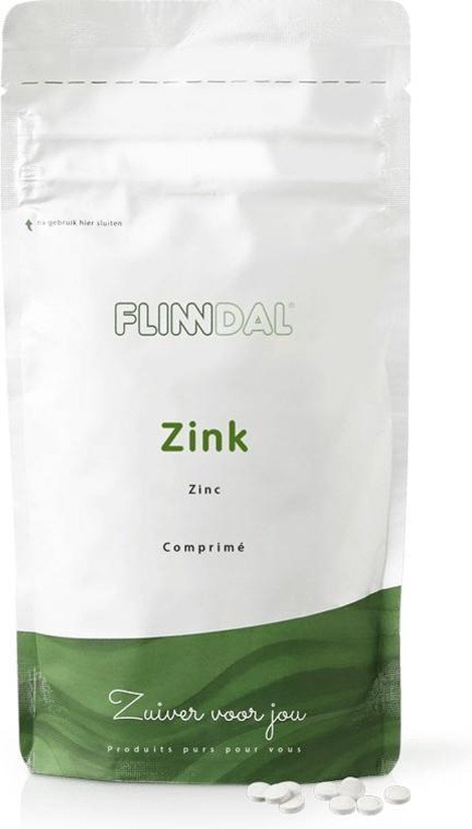 Zink (Ondersteunt het herstellend vermogen van de huid) - 90 Tabletten - Flinndal - Voor het behoud van een goede weerstand