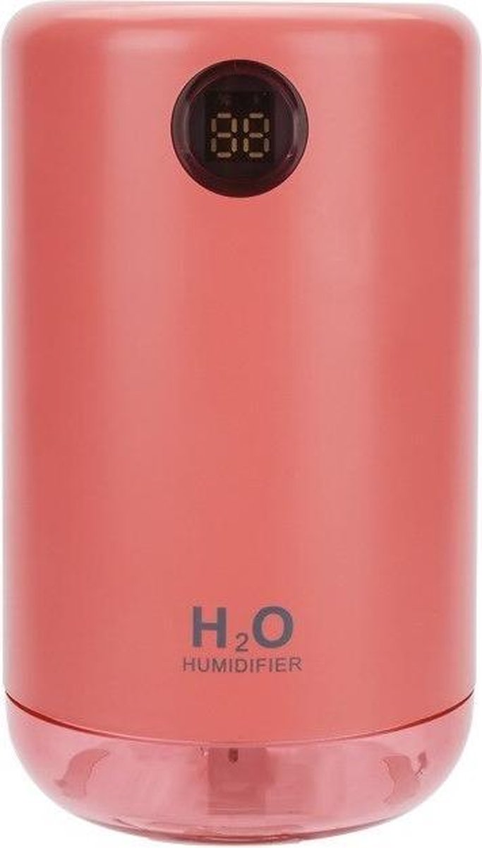TechU™ Luchtbevochtiger L17 – Rood – 500ML Draagbare Diffuser – LED Display – Geschikt voor in Huis en Auto