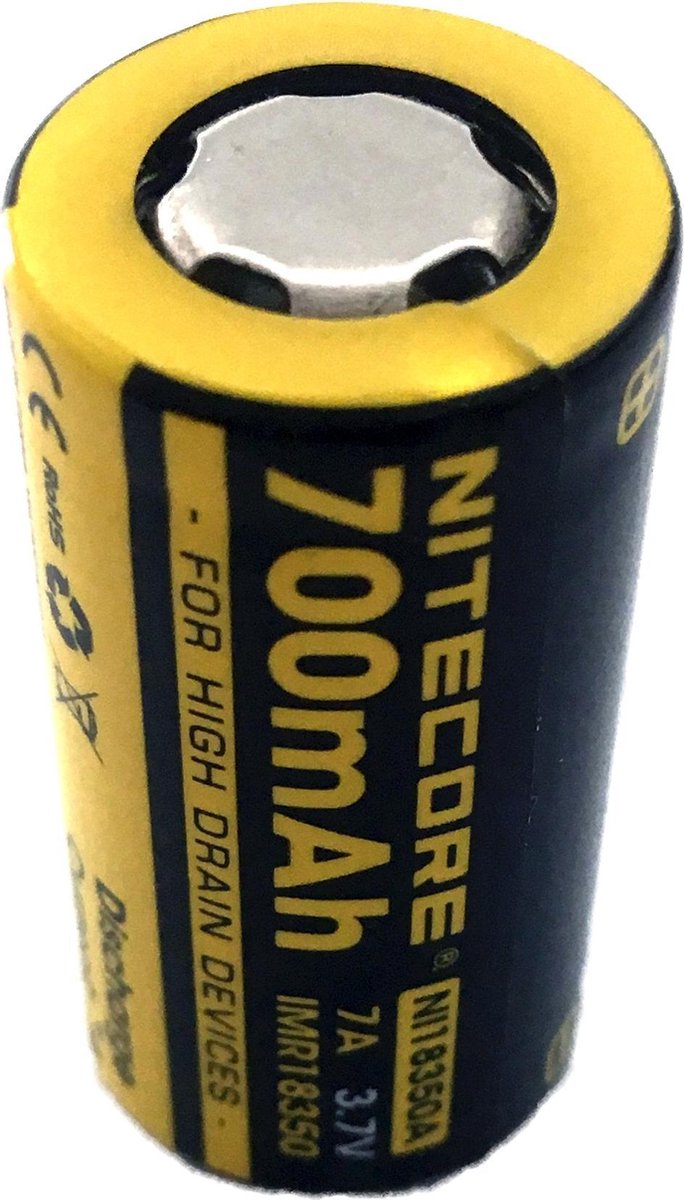 1 Stuk - Nitecore IMR18350 Li-ion 700mAh 3.7V 7A NI18350A