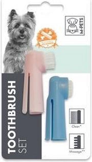 M-pets Tandenborstel Set 6 Cm Roze/blauw