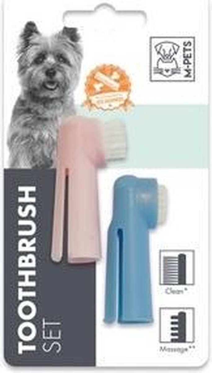 M-pets Tandenborstel Set 6 Cm Roze/blauw