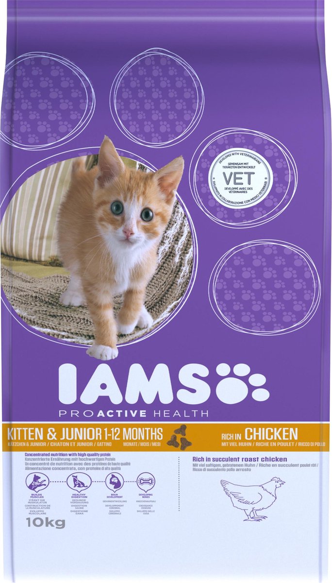 Iams Cat Kitten & Junior - Chicken - 10 kg