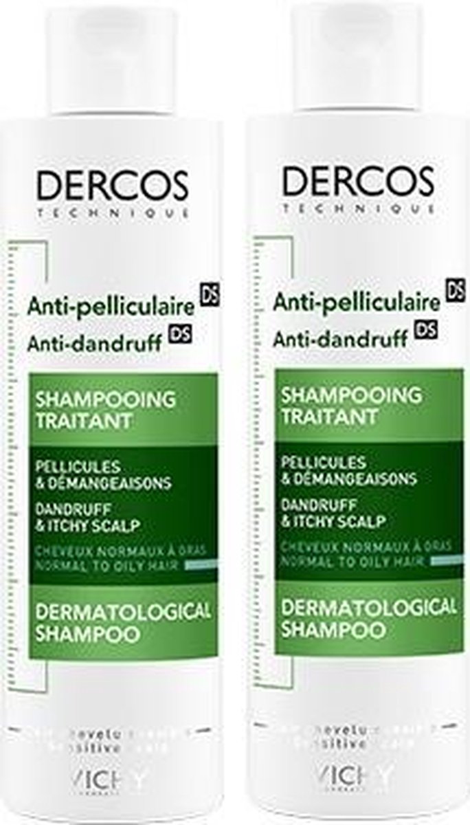 Vichy Dercos Anti-roos Shampoo voor normaal tot vet haar - 2x200ml
