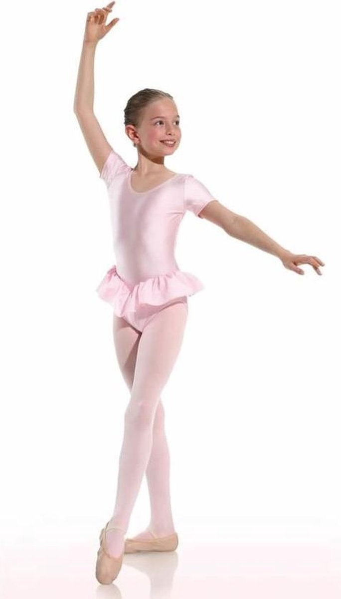 Danceries Balletpakje Laurasson Korte mouwen enkel rokje Roze Elasthan - Maat 110-116