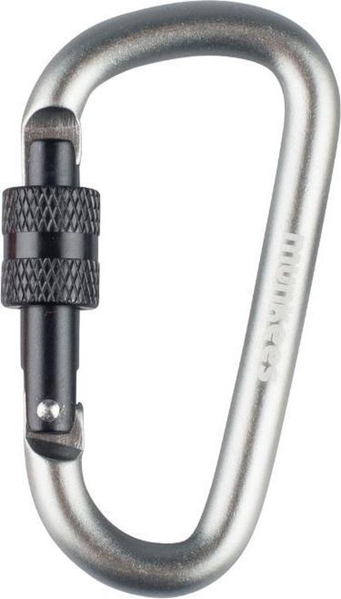 Munkees Karabijnhaak D-shape Schroefsluiting 6 X 60 Mm Grijs