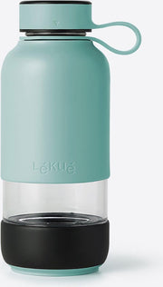 Bottle To Go Drinkfles uit Glas Turquoise 600ml