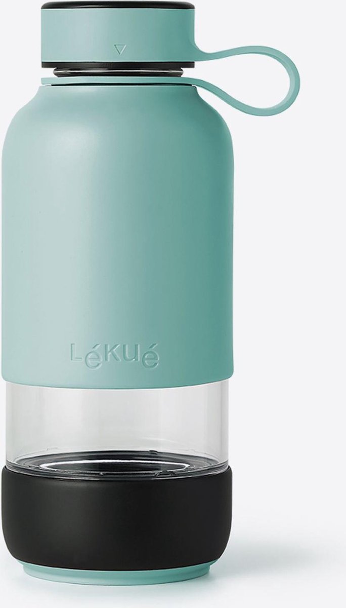 Bottle To Go Drinkfles uit Glas Turquoise 600ml