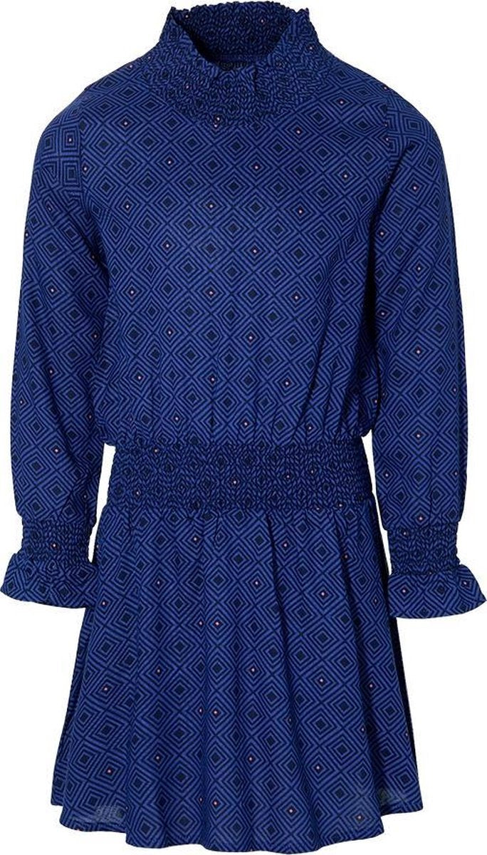 Quapi jurk Dalina blauw retro print - maat 92