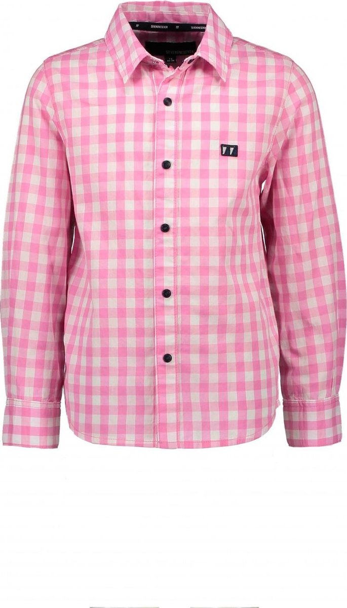 Seven-One-Seven Jongens blouses Seven-One-Seven Henky long sleeves woven check Powder pink 110/116