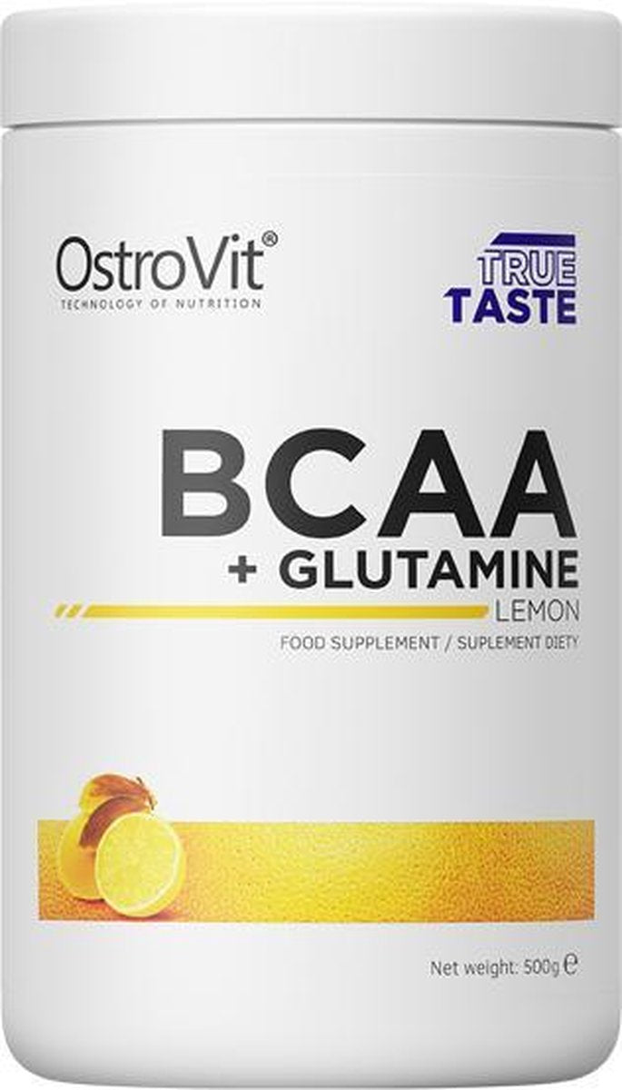 Aminozuren - BCAA + Glutamine 500g Ostrovit - Citroen + GRATIS Bulk Shaker 700ml