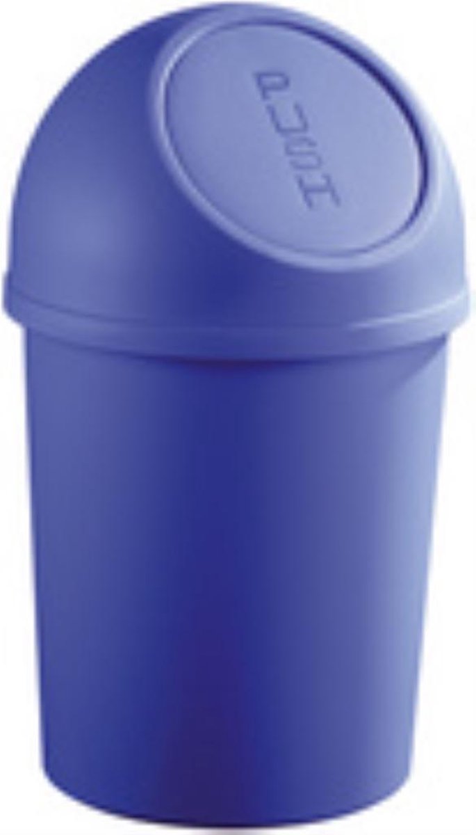 HELIT Afvalbak klapdeksel - 6 liter - Kunststof - Zwart - dxh 216x375 mm