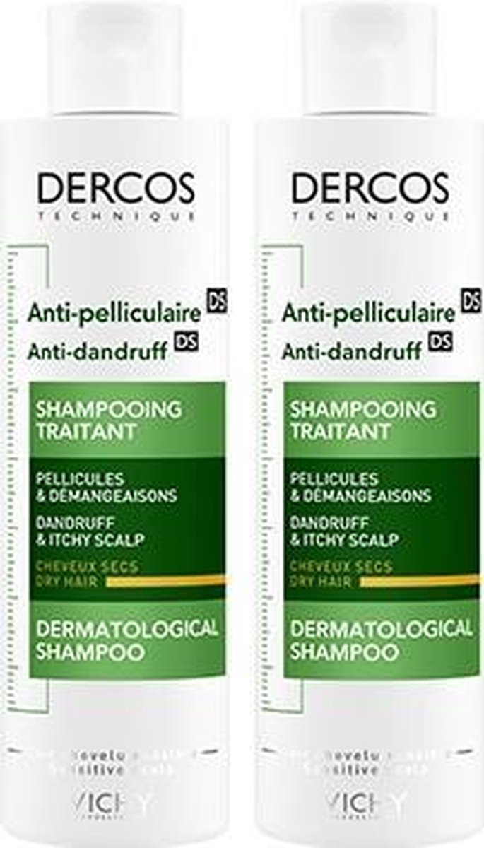 Vichy Dercos Anti-Roos Shampoo voor droog haar - 2x200ml