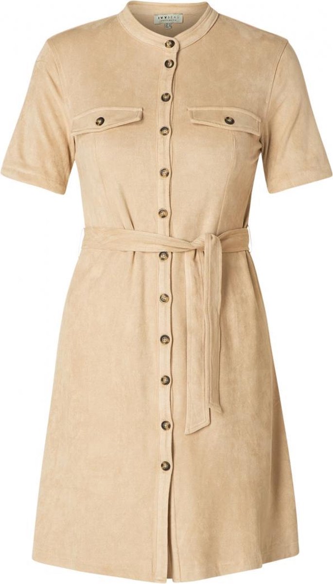 IVY BEAU Narena Jurk - Sand - maat 36