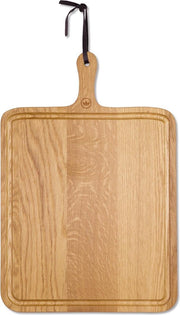 Dutchdeluxes - XL Broodplank / Serveerplank - Vierkant - Massief Eikenhout - 39 x 34 cm - Met handvat