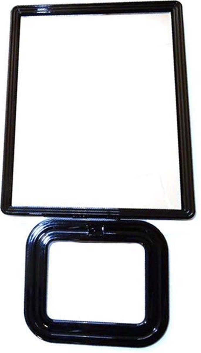 Make-up Spiegel - Zwart - Kan staan of Hangen - Afmeting 14 x 18 cm.