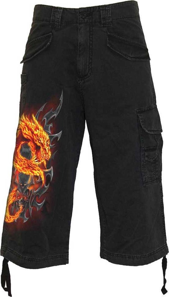 Spiral Driekwartbroek -XXL- FIRE DRAGON Zwart