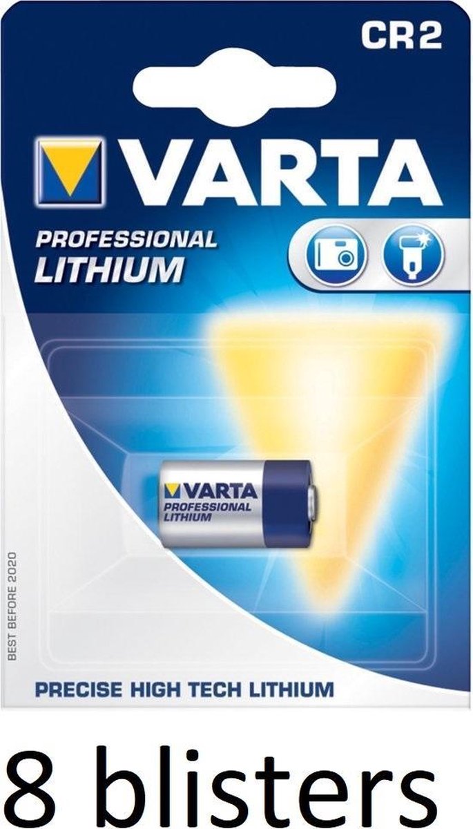 8 stuk (8 blisters a 1 st) Varta CR2 Wegwerpbatterij Lithium
