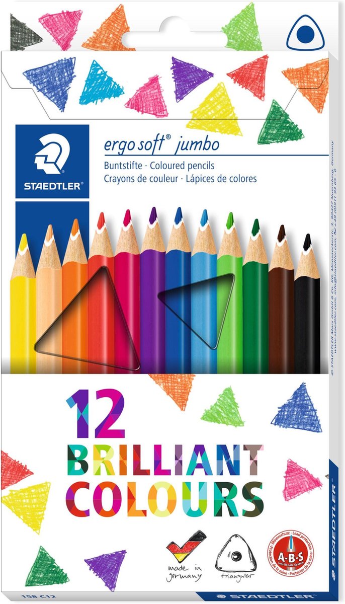 ergosoft jumbo kleurpotlood - kartonnen etui 12