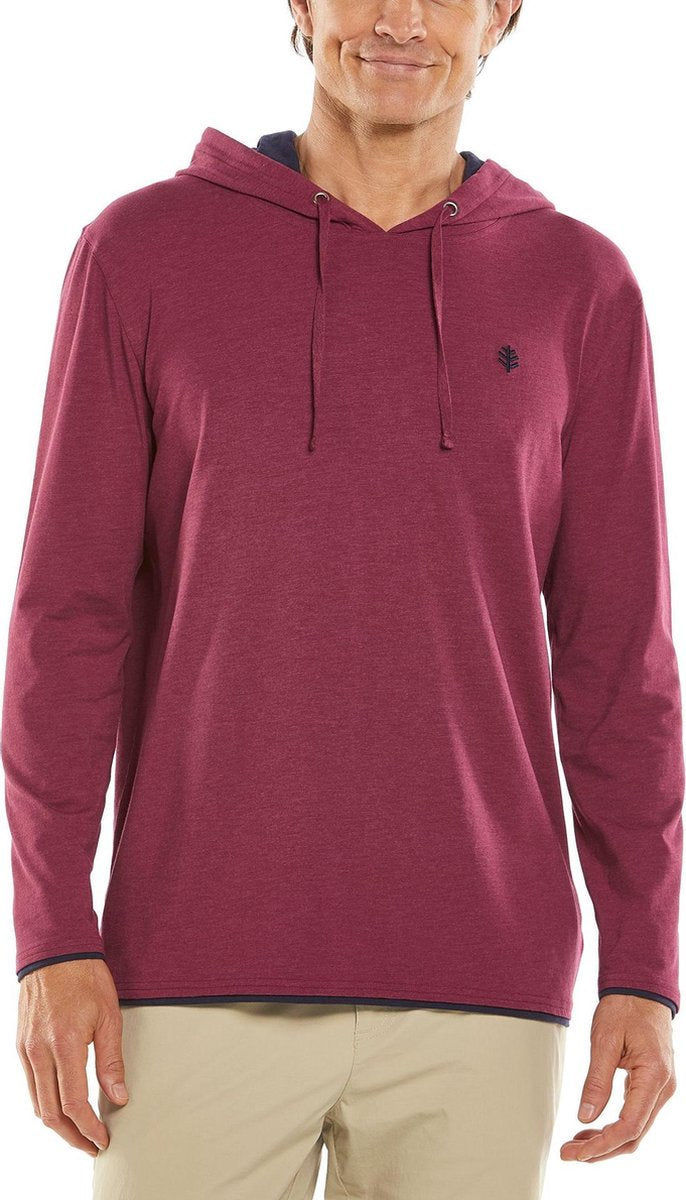 Coolibar - UV Hoodie voor heren - Oasis - Veenbes - maat M