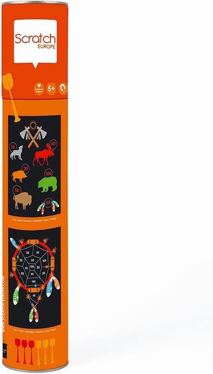 Scratch Dartspel Indiaan Magnetisch 36 X 55 Cm Tweezijdig