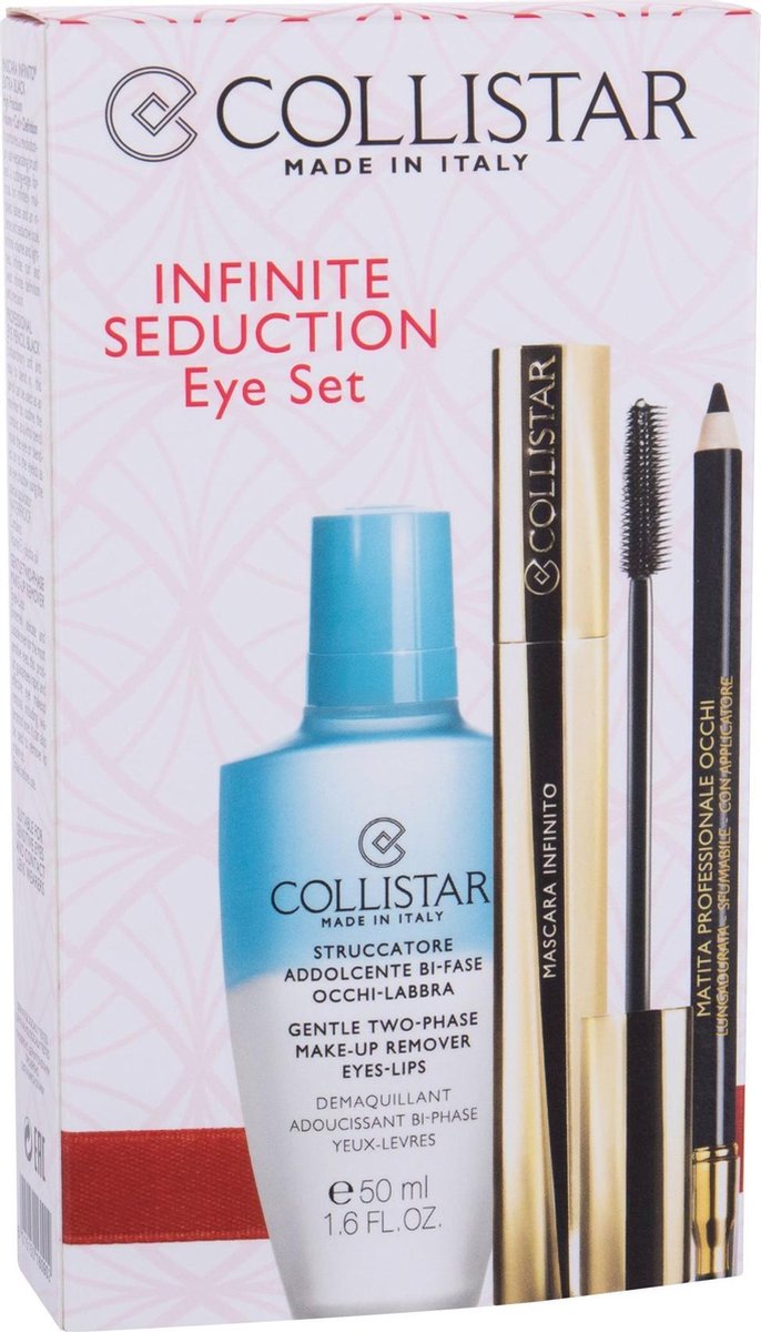 Collistar - Set Infinite Seduction Eye Set Gentle Two- Phase Make Up Remover 50Ml + Mascara Infinito 11Ml + Professional Eye Pencil Black