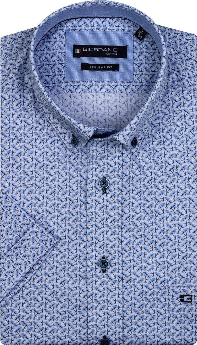 Giordano 106022 Casual overhemd met korte mouwen - Maat XXL - Heren