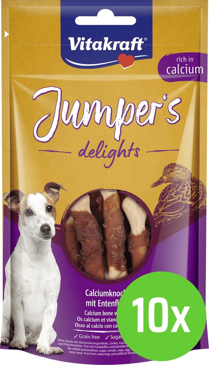 10 x Vitakraft Jumpers Delights Eend Bonas 80 gram Hond