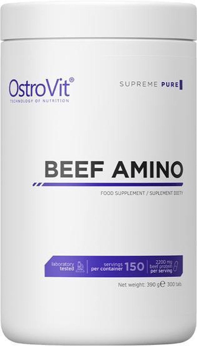 Aminozuren - Beef Amino - Aminozuren - 300 Tablets OstroVit -  + GRATIS Pill Box