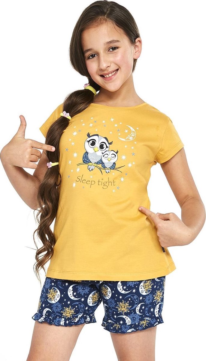 Cornette Katoenen Pyama Meisjes | Korte Mouw Korte Broek | Pyjama Meisjes | Shortama Meisjes |  Owls 488/86 489/86 146/152
